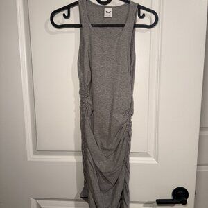 Aritzia TNA ruched mini dress - gray